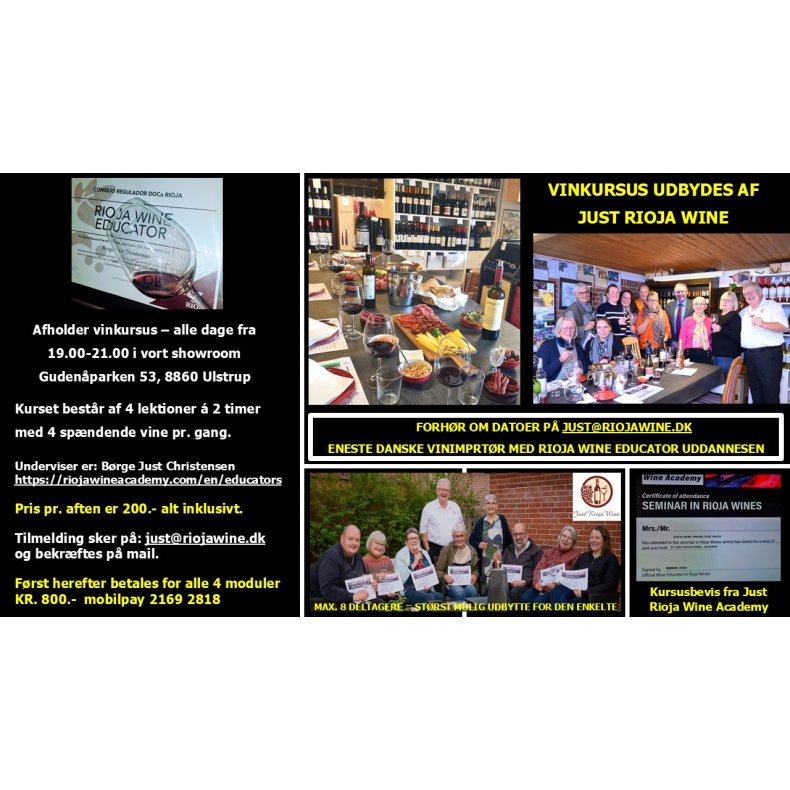 Vin kursus - eneste danske vinimportr med Rioja Wine Educator uddannelsen